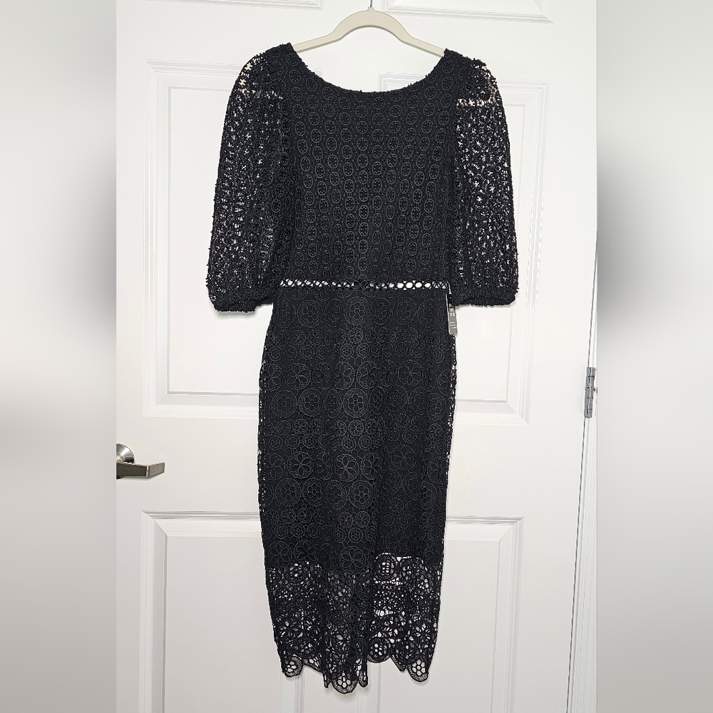 Express Black Lace Midi Dress